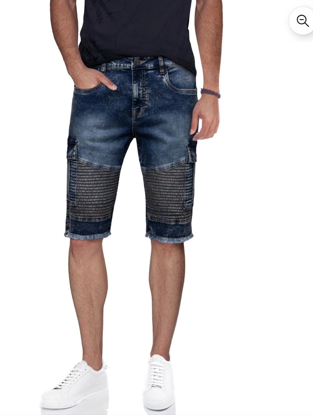 XRAY Jeans Mens Moto Style Stretch Denim Cargo Shorts Size 36